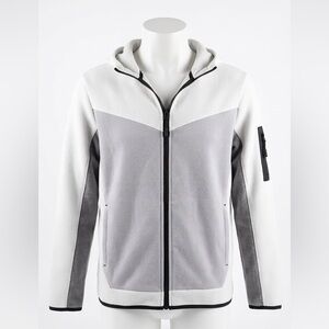 Primark Tech Fleece Full Zip-Up Grey Colour Block Hoodie Boys 10/11Y